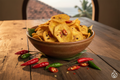 Bird eye chilli banana chips with fresh chillies