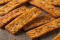 Close-up of flat masala finger chips