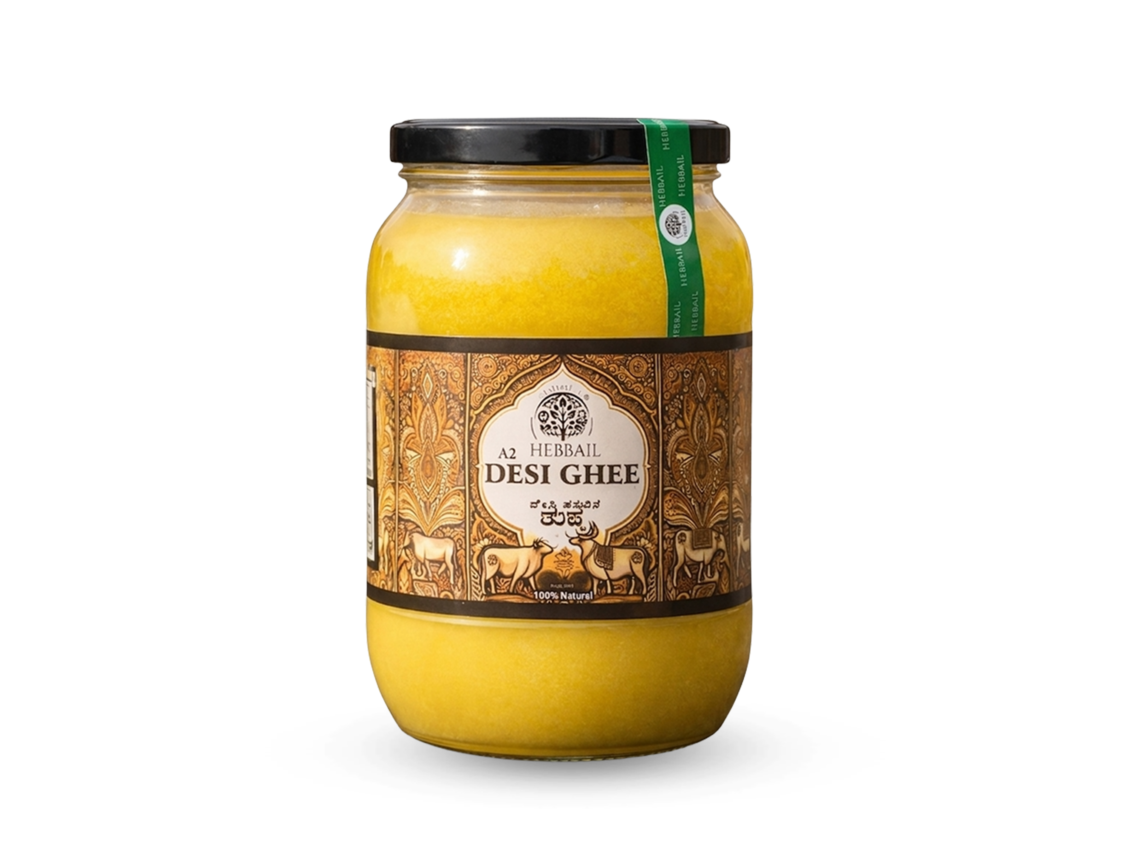 Hebbail Desi A2 Cow Ghee  500 ML| Traditional Bilona Method | Malenadu Grazing Cows