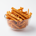 Spicy Raw Jackfruit Chips in glass bowl