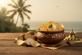 Tapioca chips with fresh tapioca root