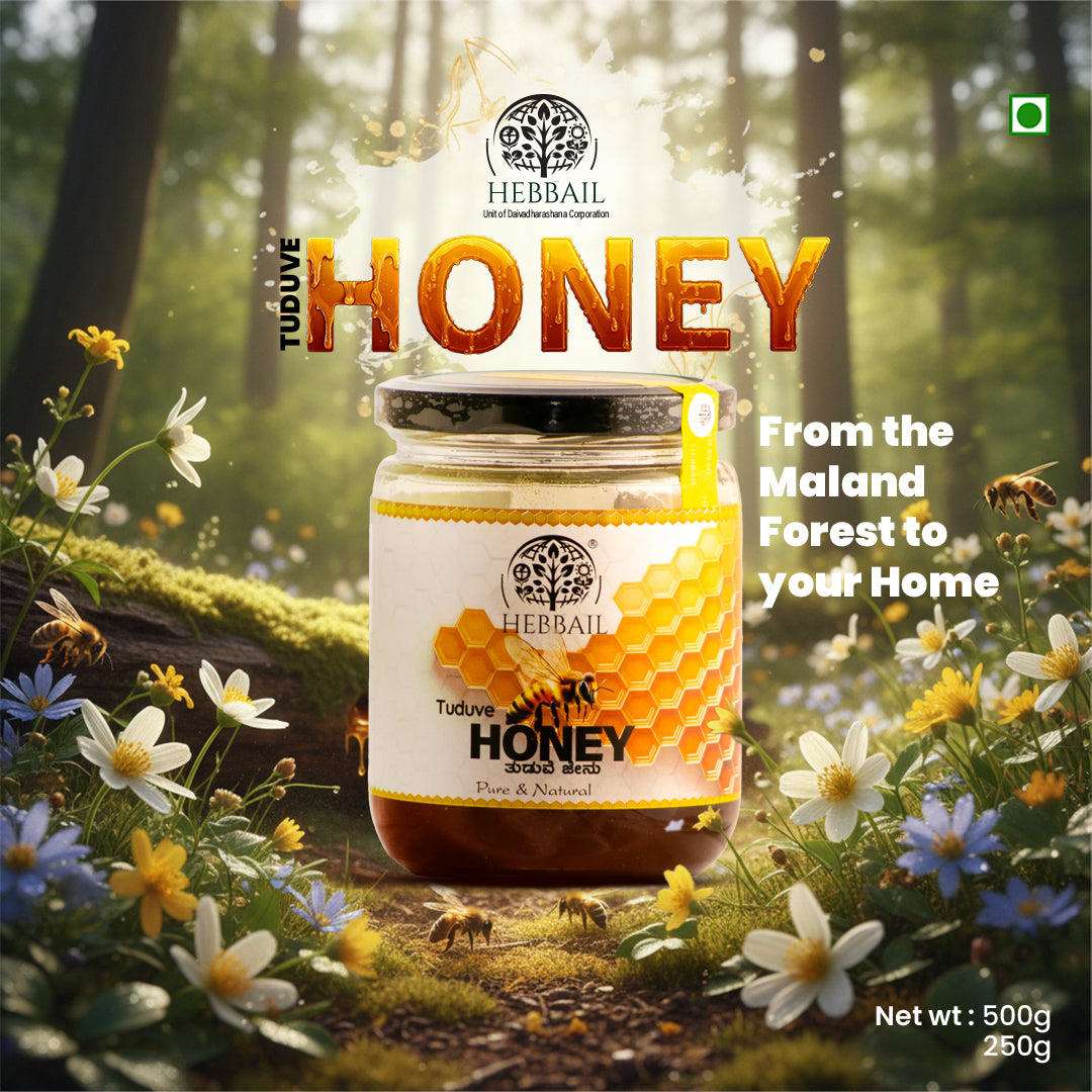 HEBBAIL Natural Tuduve Honey 250 ML | 100% Pure, Raw